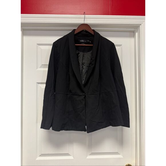 Studio by Torrid Black Peplum Back Blazer Jacket sz 4 or 4X EUC - Picture 2 of 7